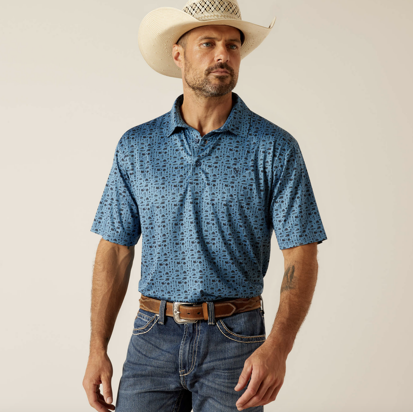 Ariat Men's Brilliant Blue Polo.