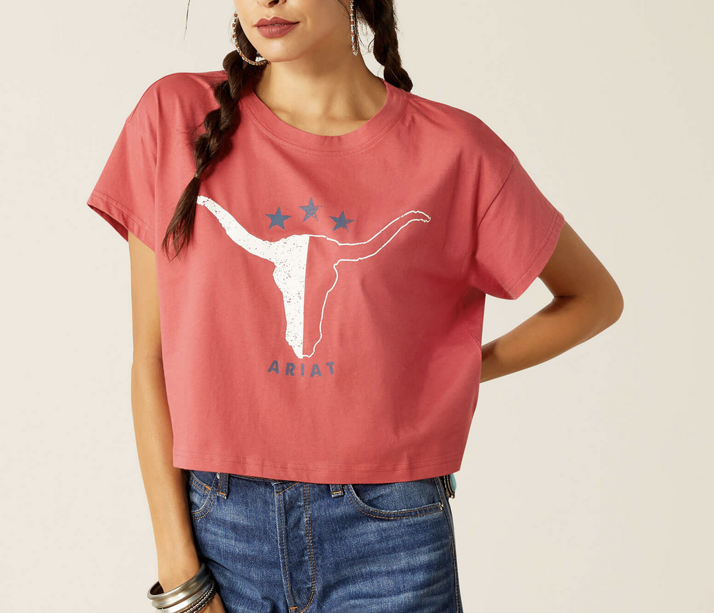 Ariat Women's Lonestar Crop Top Tee.