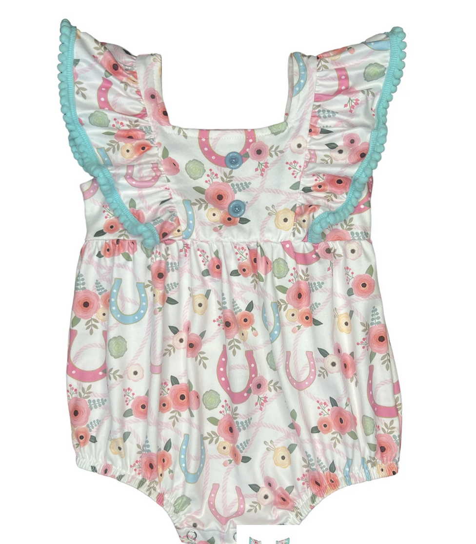 Shea Baby Floral Horseshoe Romper.
