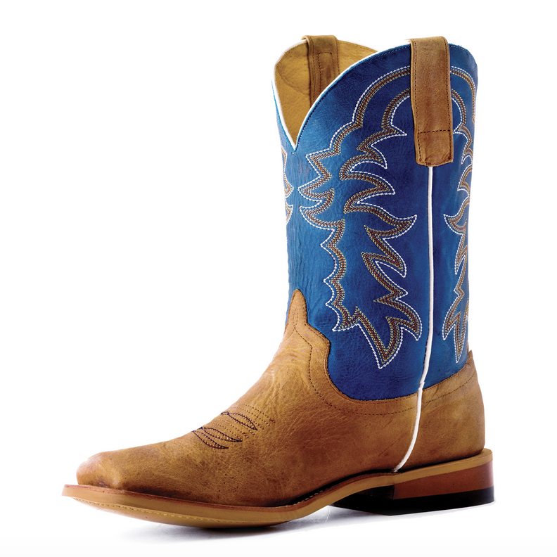 Horse Power Kids Tan and Blue Boot.