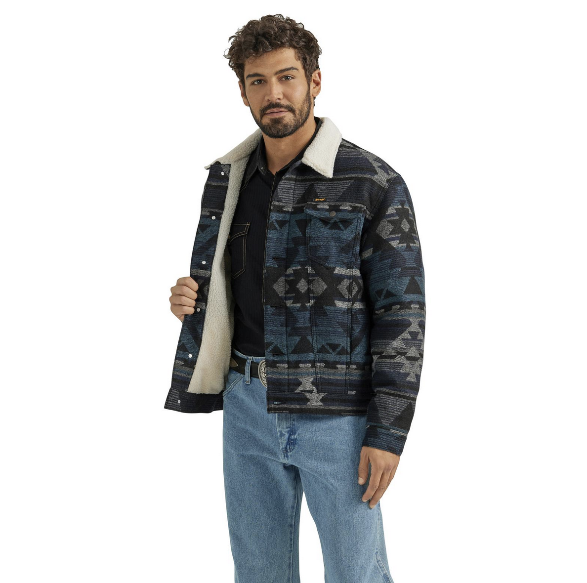 Wrangler Men's Navy Waters Jacquard Jacket.