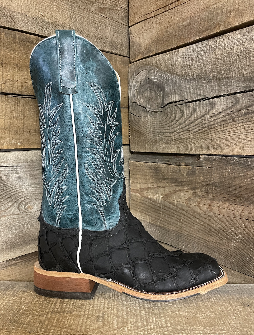 Anderson Bean Men's Teal and Black Sea Bass Boot.