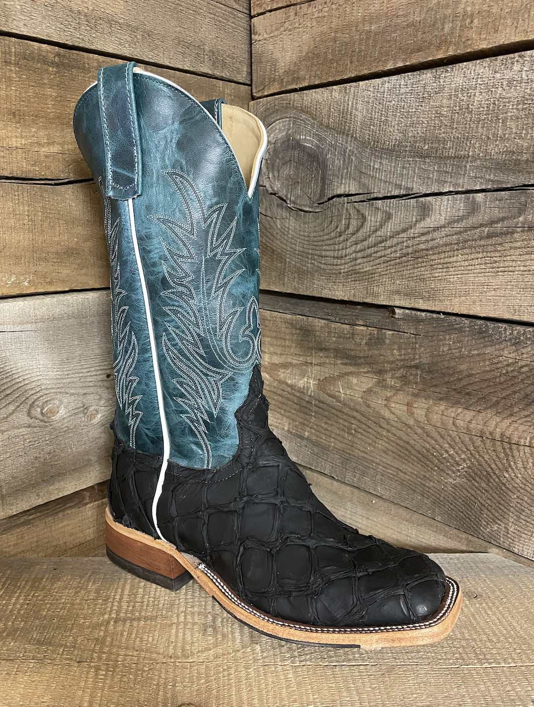 Anderson Bean Men's Teal and Black Sea Bass Boot.
