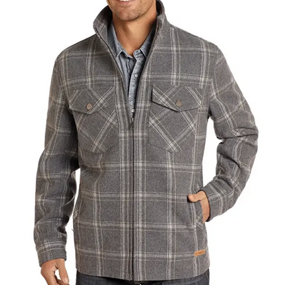 Powder River Men's Plaid Wool Jacket.