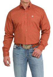 Cinch Men's Steer Print Button Down Shirt.