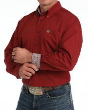 Cinch Men's Solid Burgundy LS MTW1106139.