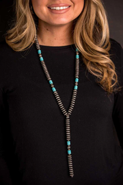 West & Co Faux Navajo Pearl Disc Necklace N1464