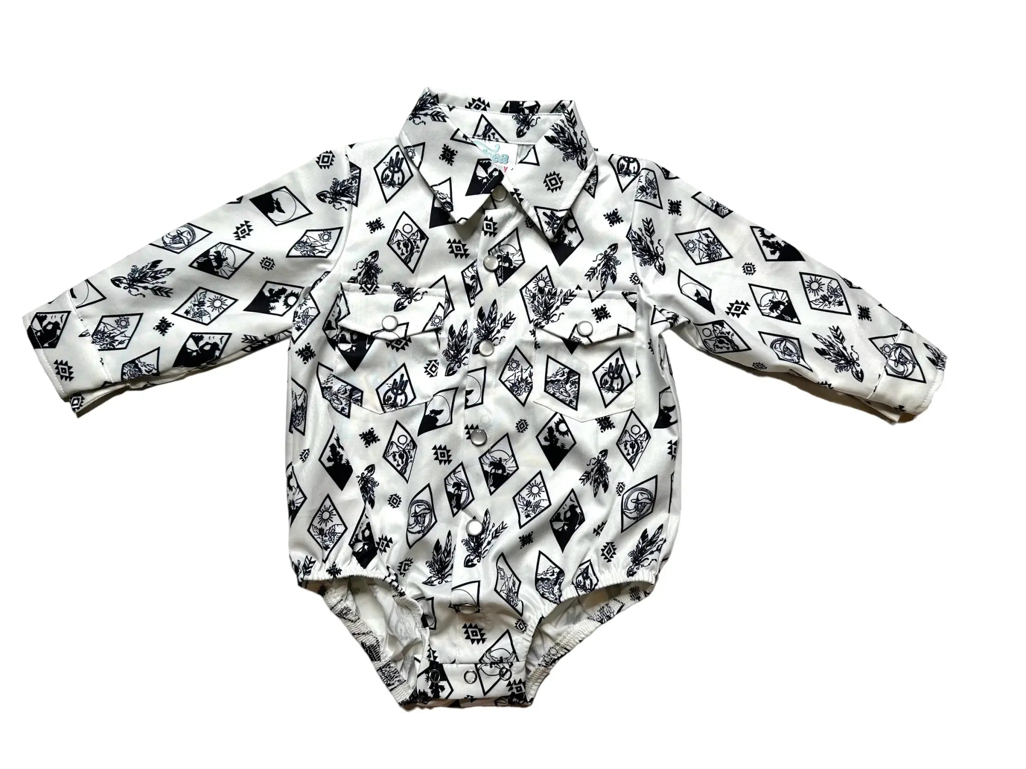 Shea Baby Infant Boy's Diamond Print Onesie.