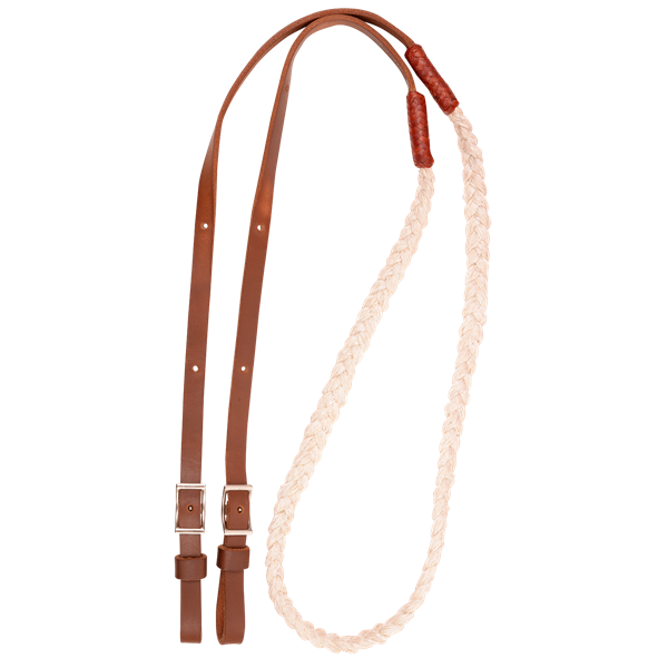 Martin Saddlery Hand Braided 3-Strand Barrel Rein Buckle Ends BR3RFB