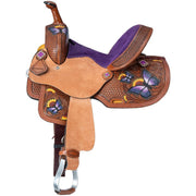 Tough 1 Youth Purple Butterfly 10" Barrel Saddle SR9621-91-10