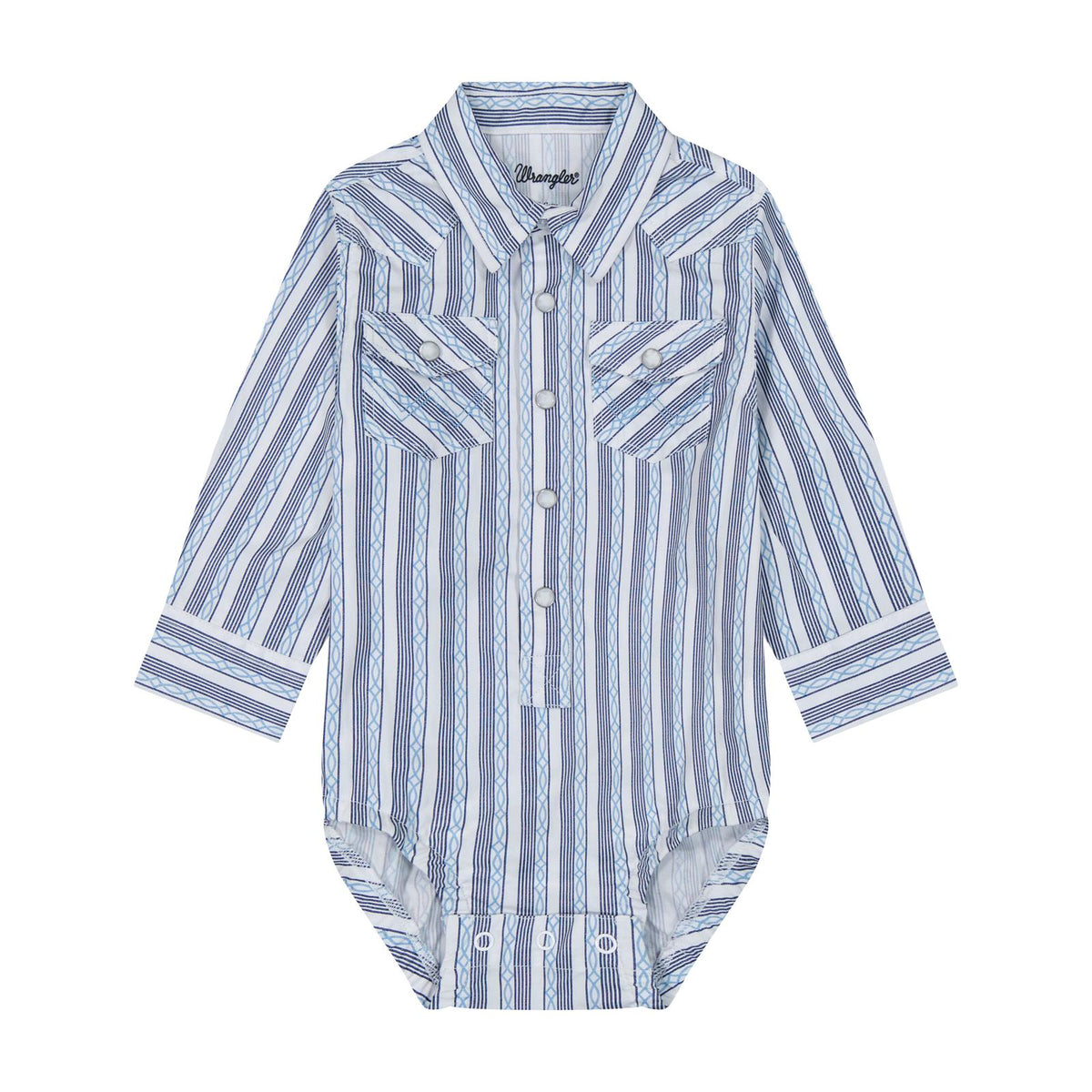 Wrangler Baby Boy Blue Stripe Bodysuit 112384757.