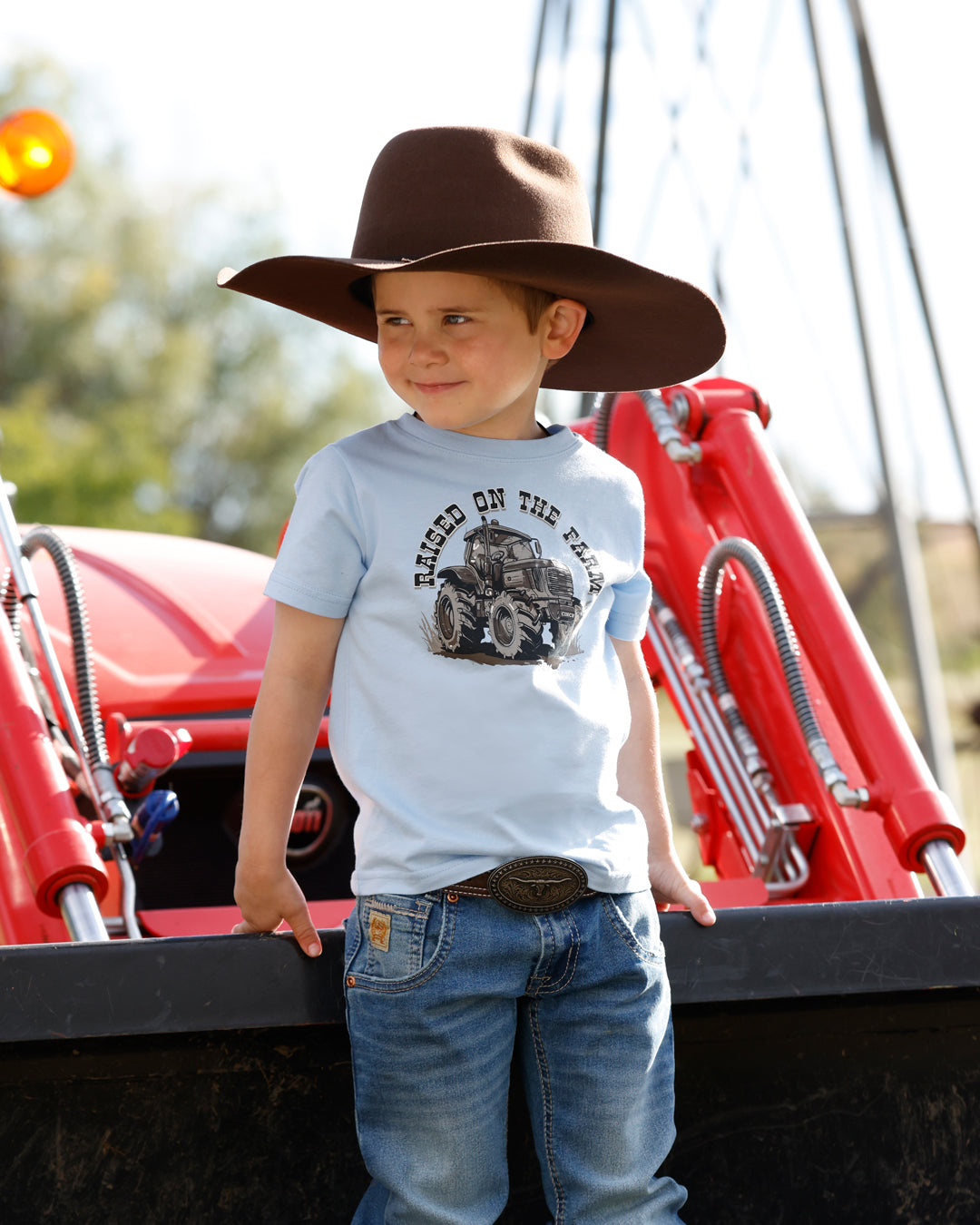 Cinch Boys Light Blue Tractor T-Shirt MTT7671111.