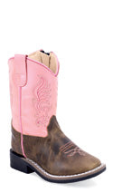 Old West Toddler's Brown/Light Pink Western Boot BSI1991