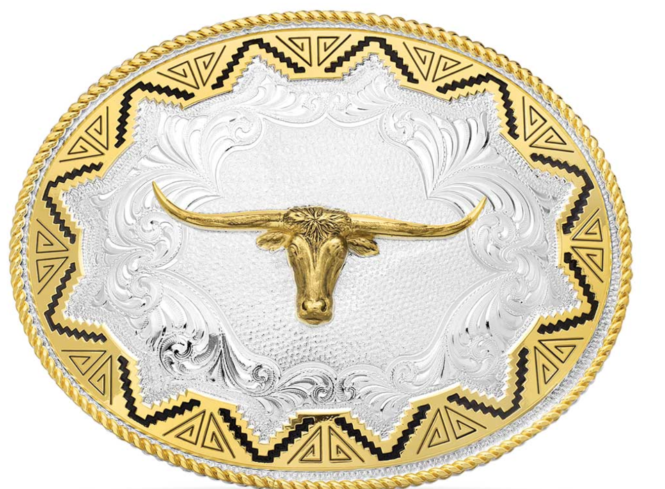Montana Silversmiths Southwest Sun Buckle with Steerhead 2190-767M