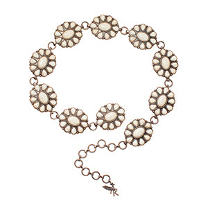 Angel Ranch Women's White Stone Concho Belt D140003905