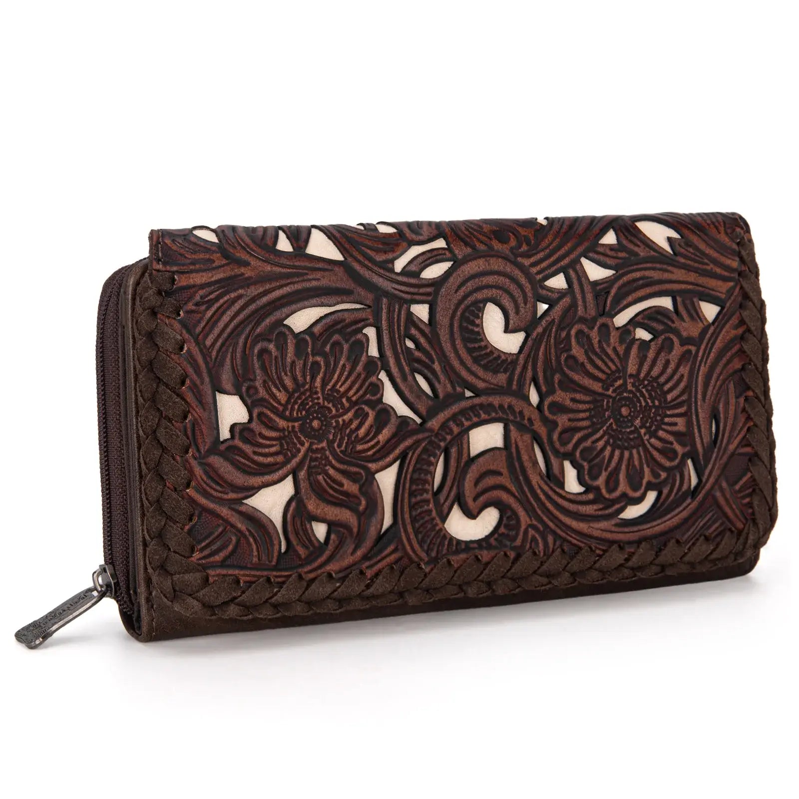 Trinity Ranch Floral Tooled Wallet.