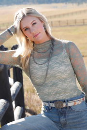 Cruel Girl Women's Green Lace Top CTK7485003