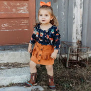 Shea Baby Infant Girl's Floral Skull Onesie.