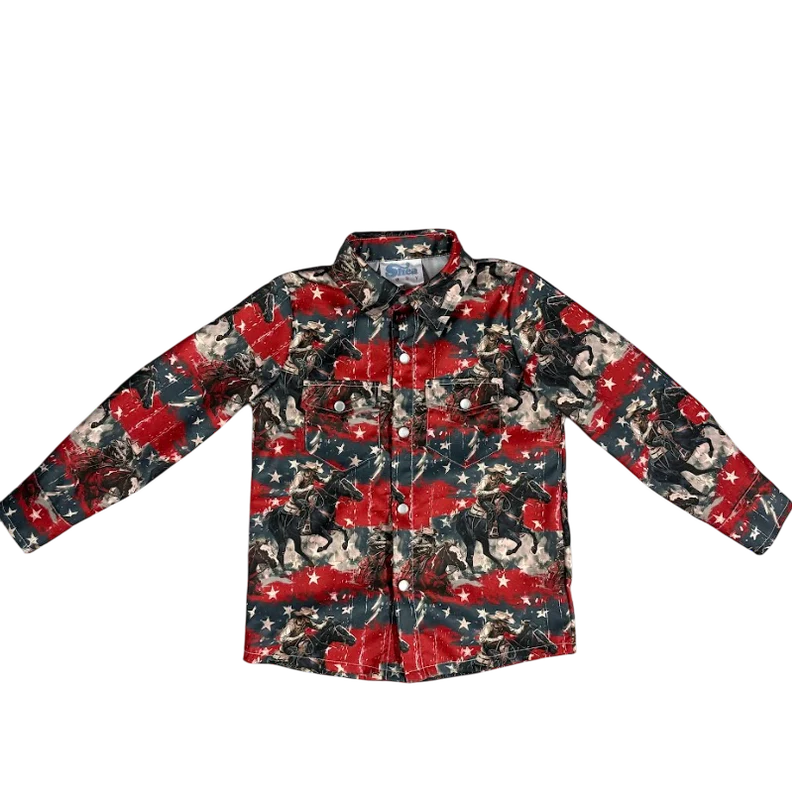 Shea Baby Boy's USA Cowboy Snap Front Shirt SNAP23