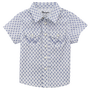 Wrangler Infant/Toddler Boy's Blue Circle Geo Snap Front Shirt 2378879