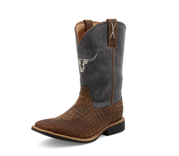 Twisted X Kid's Top Hand Chocolate Longhorn Boot YTH0017.