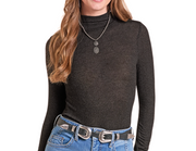 ROCK & ROLL WMNS BLK TURTLENECK BW22T09407.