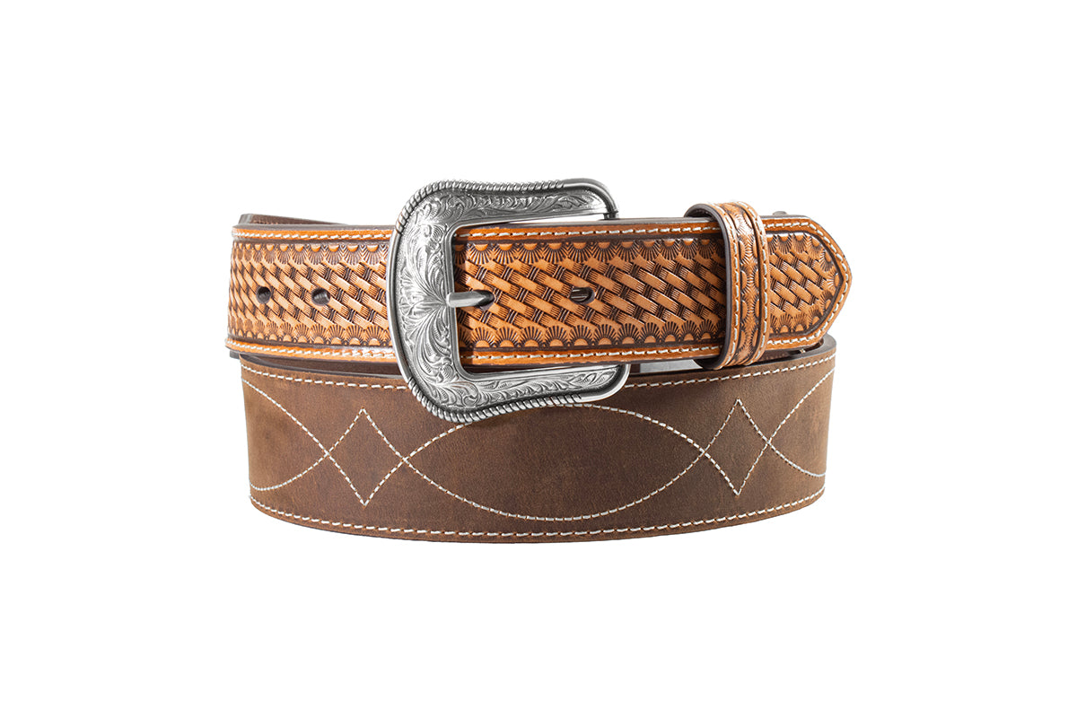 3D Belts Basket Weave Boot Stitch D100021447.