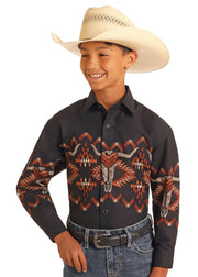 PANHANDLE SKULL AZTEC BORDER BLACK SBN2S06048.