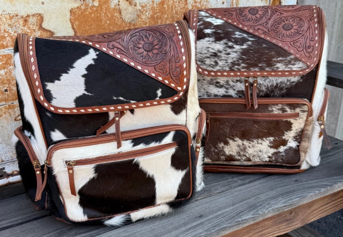 COUNTRYSIDE MESA COWHIDE BACKPACK.