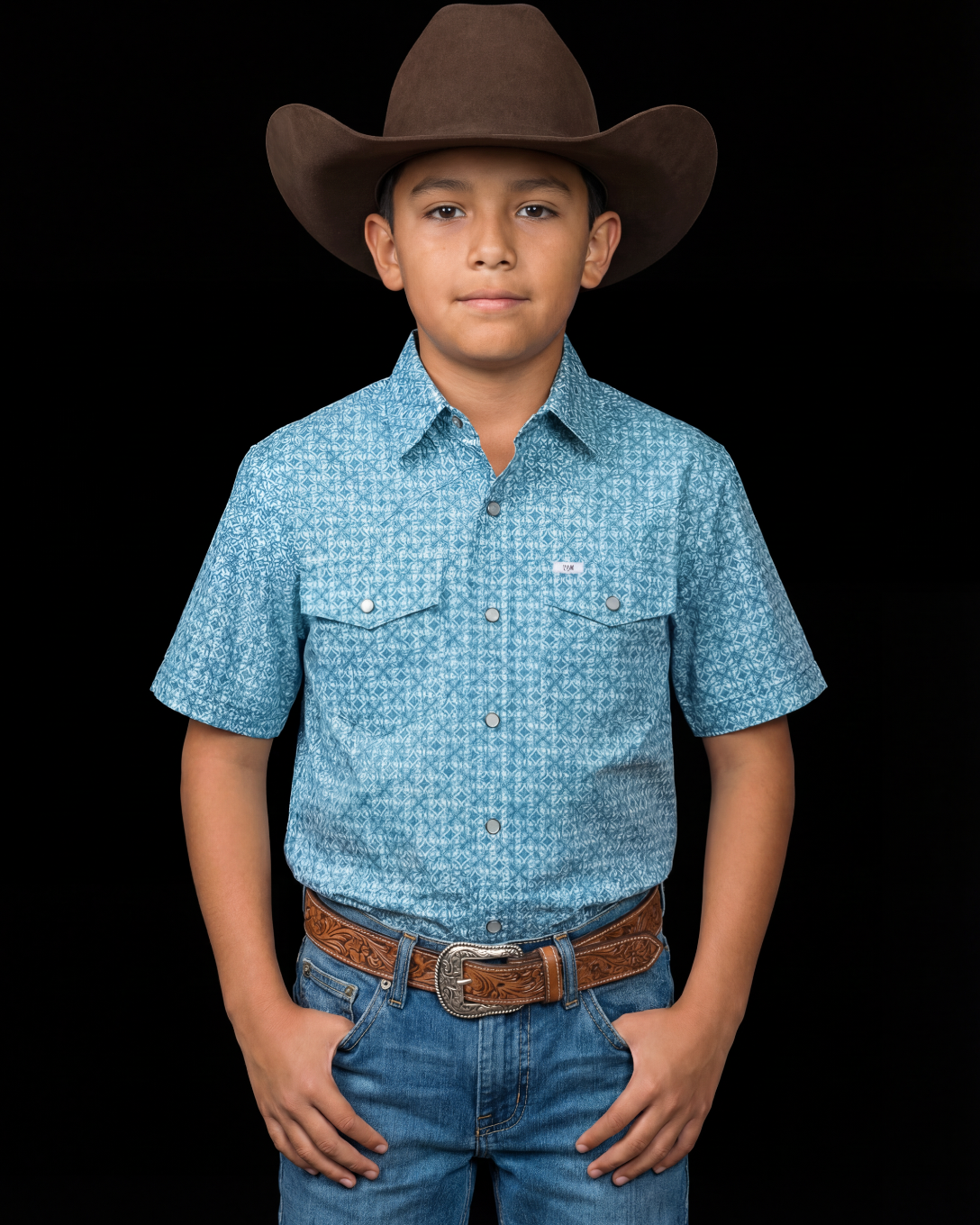 Ferrell Boy's Blue Clint Snap Front Shirt KPS3026106