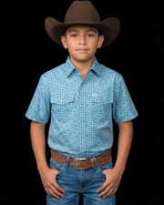Ferrell Boy's Blue Clint Snap Front Shirt KPS3026106