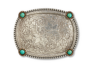 ARIAT RECT TQ BEADED EDGE BUCKLE A37070.
