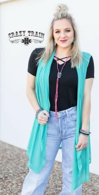 Women's Turquoise Virginia Vest.