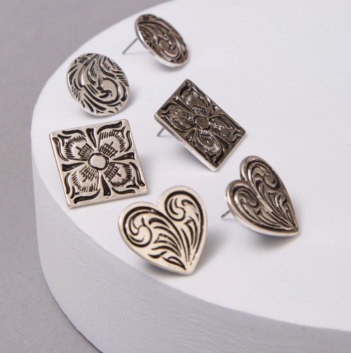 SP Sofia Collection 3 Piece Floral Filigree Earrings E17527SB