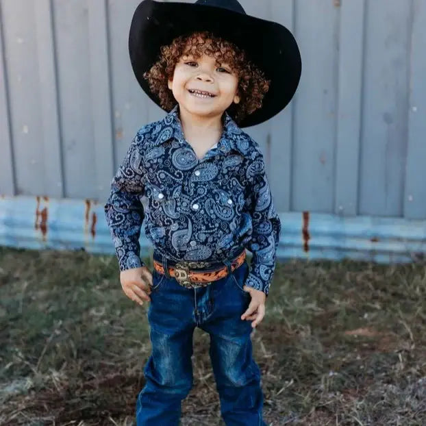 Shea Baby Toddler Boy's Paisley Snap Front Shirt.