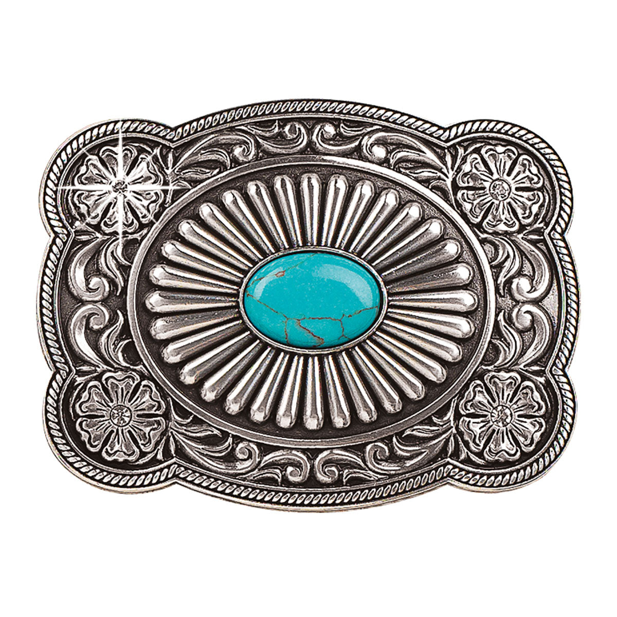 Blazin' Roxx Turquoise Stone Fanned Buckle