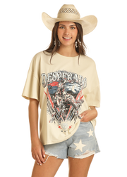 Rock & Roll Cowgirl Women's Oversized Graphic Tee.