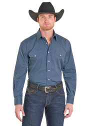 Panhandle Slim Men's Blue Snap Long Sleeve Shirt SMN2S07608