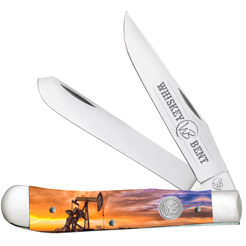 Whiskey Bent Pump Jack Sunrise Trapper Knife WB11-12