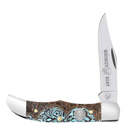 Whiskey Bent Tooled Country Mini Hunter Knife WB14-38