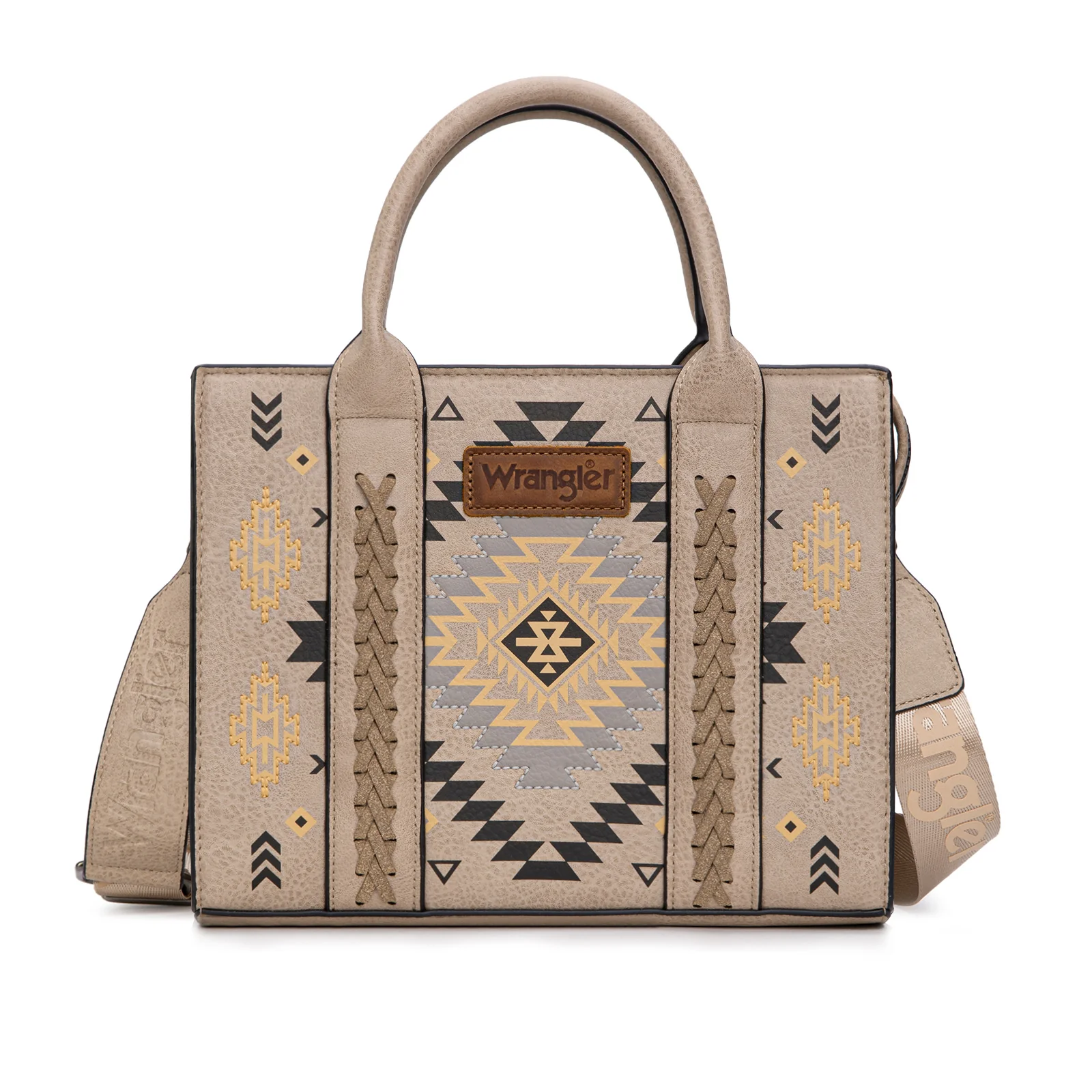 Wrangler Aztec Pattern Print Tote/Crossbody WG2206-8120SKHAKI