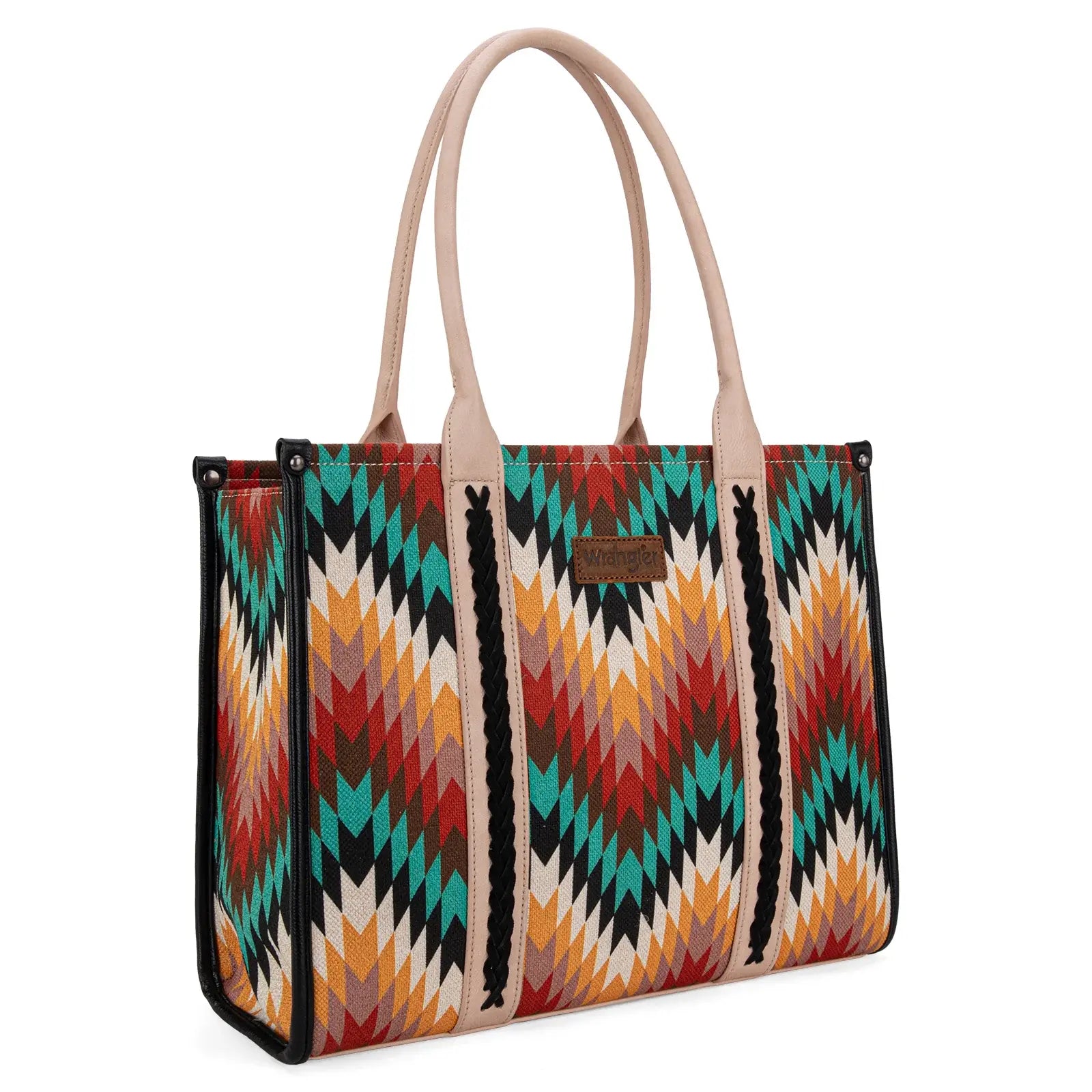 Wrangler Southwestern Pattern Dual Sided Print Concealed Carry Wide Tote.