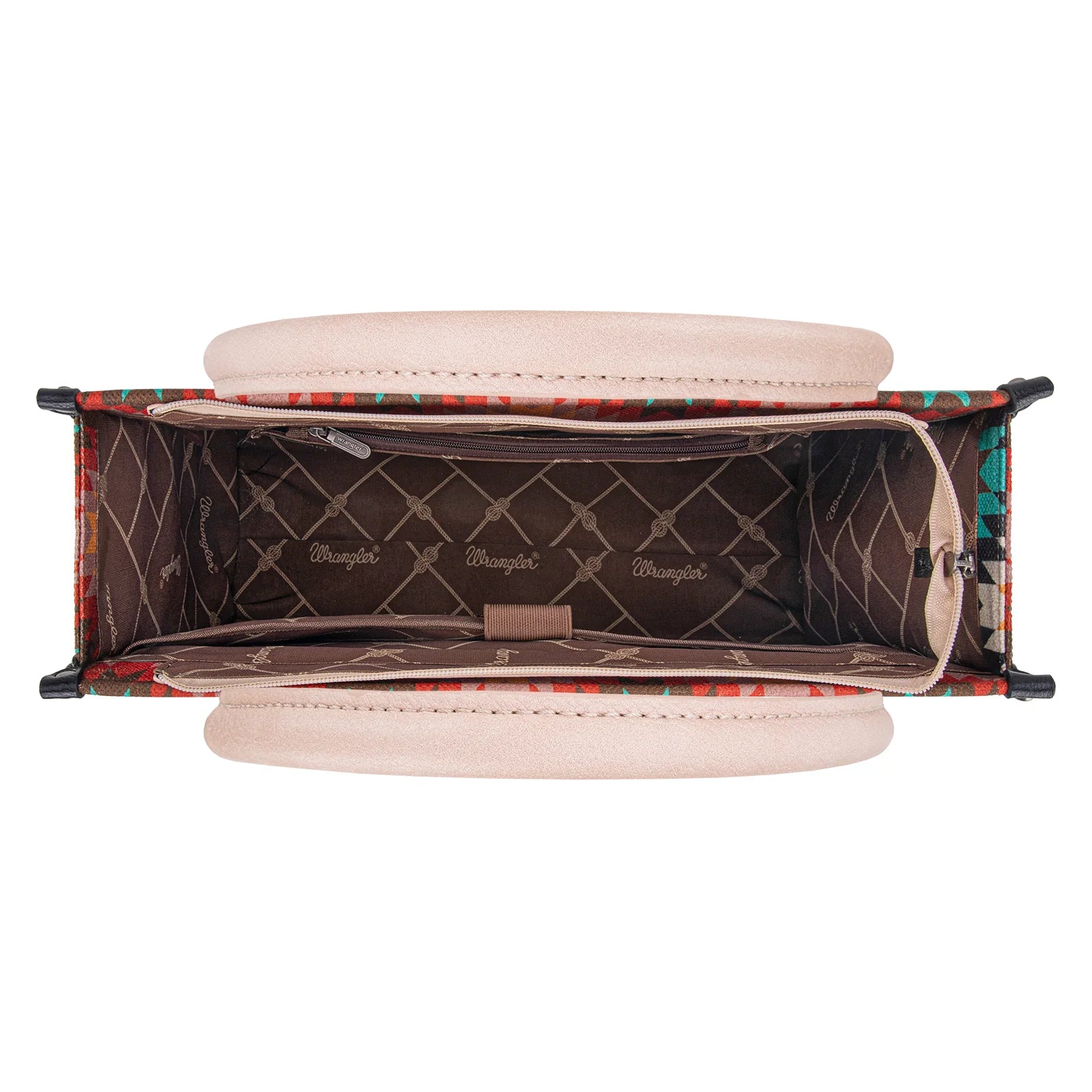 Wrangler Southwestern Pattern Dual Sided Print Concealed Carry Wide Tote.