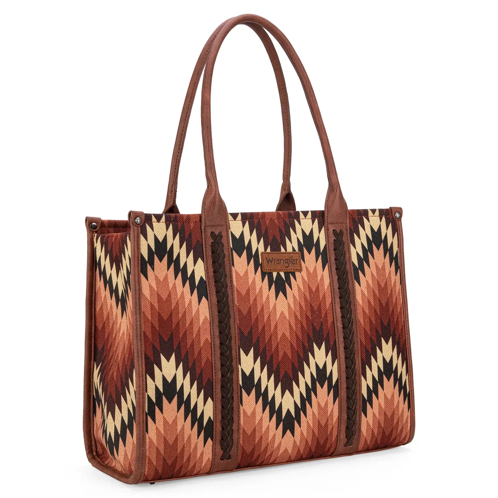 Wrangler Southwestern Pattern Dual Sided Print Concealed Carry Wide Tote.