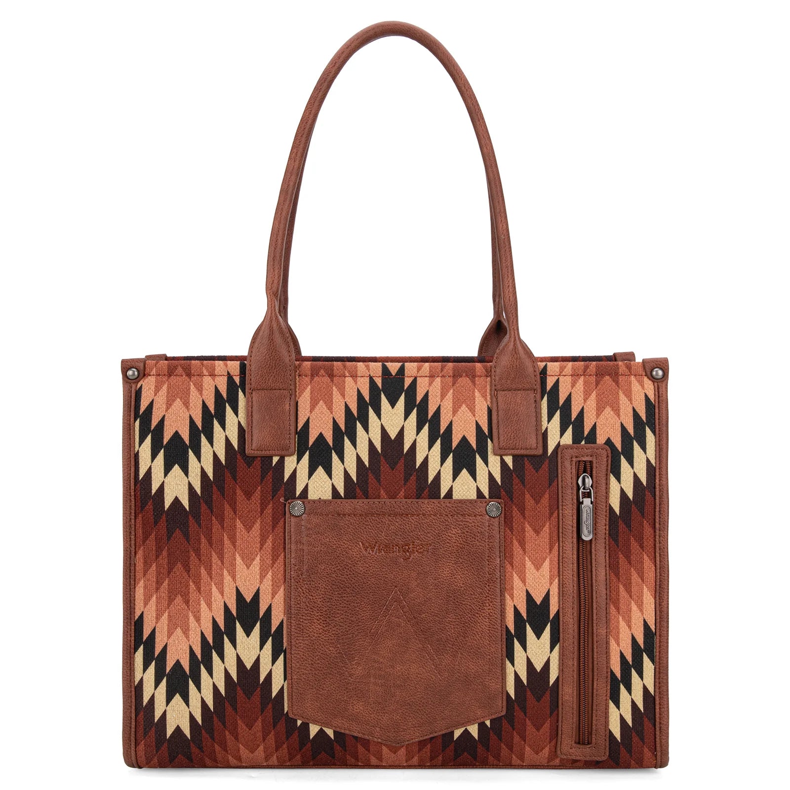Wrangler Southwestern Pattern Dual Sided Print Concealed Carry Wide Tote.
