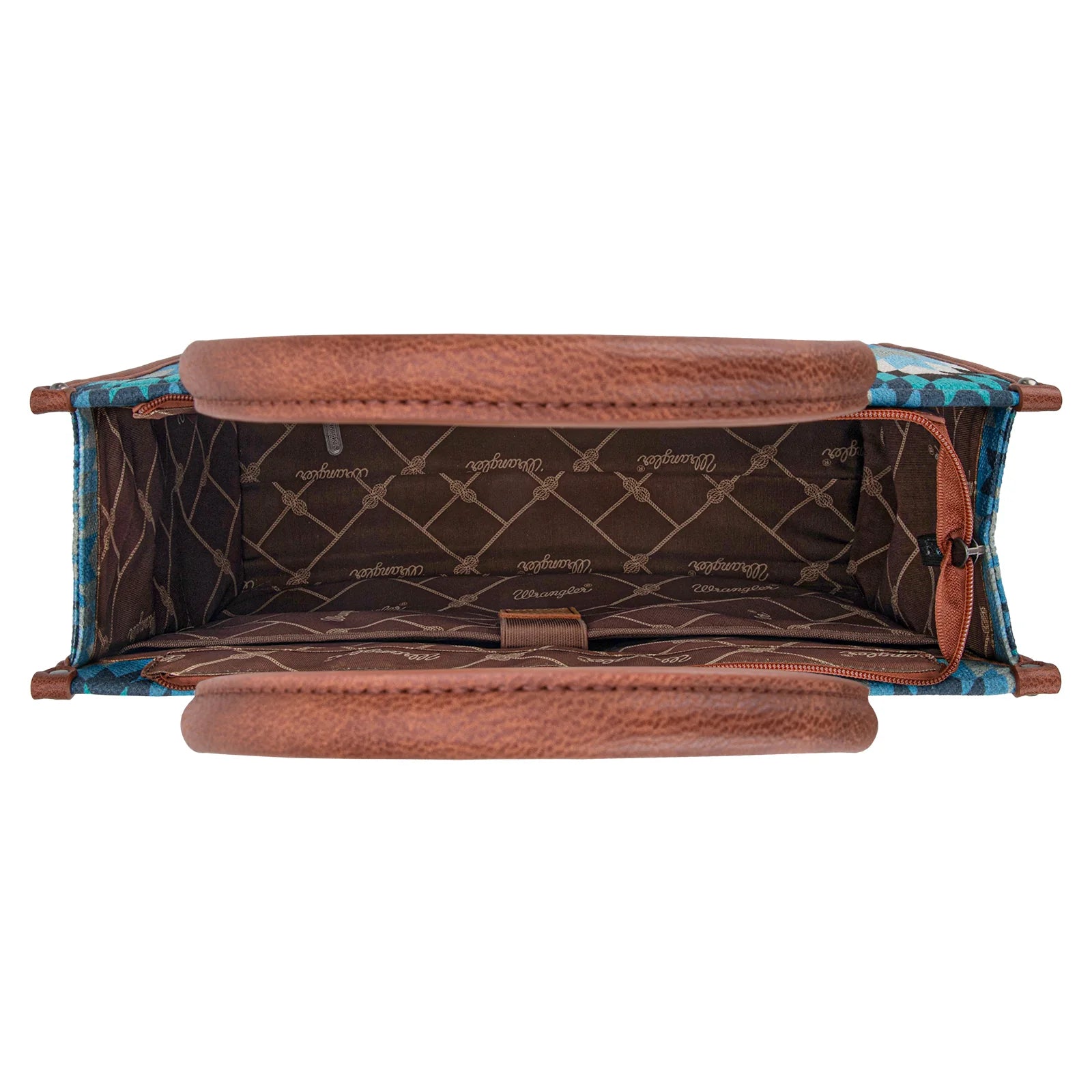 Wrangler Southwestern Pattern Dual Sided Print Concealed Carry Wide Tote.