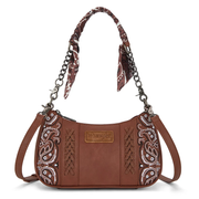 Wrangler Brown Braided Paisley Bandana Shoulder Bag WG331-818BR.