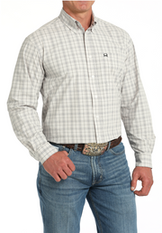 Cinch Men's Arenaflex White Plaid Shirt MTW1724002