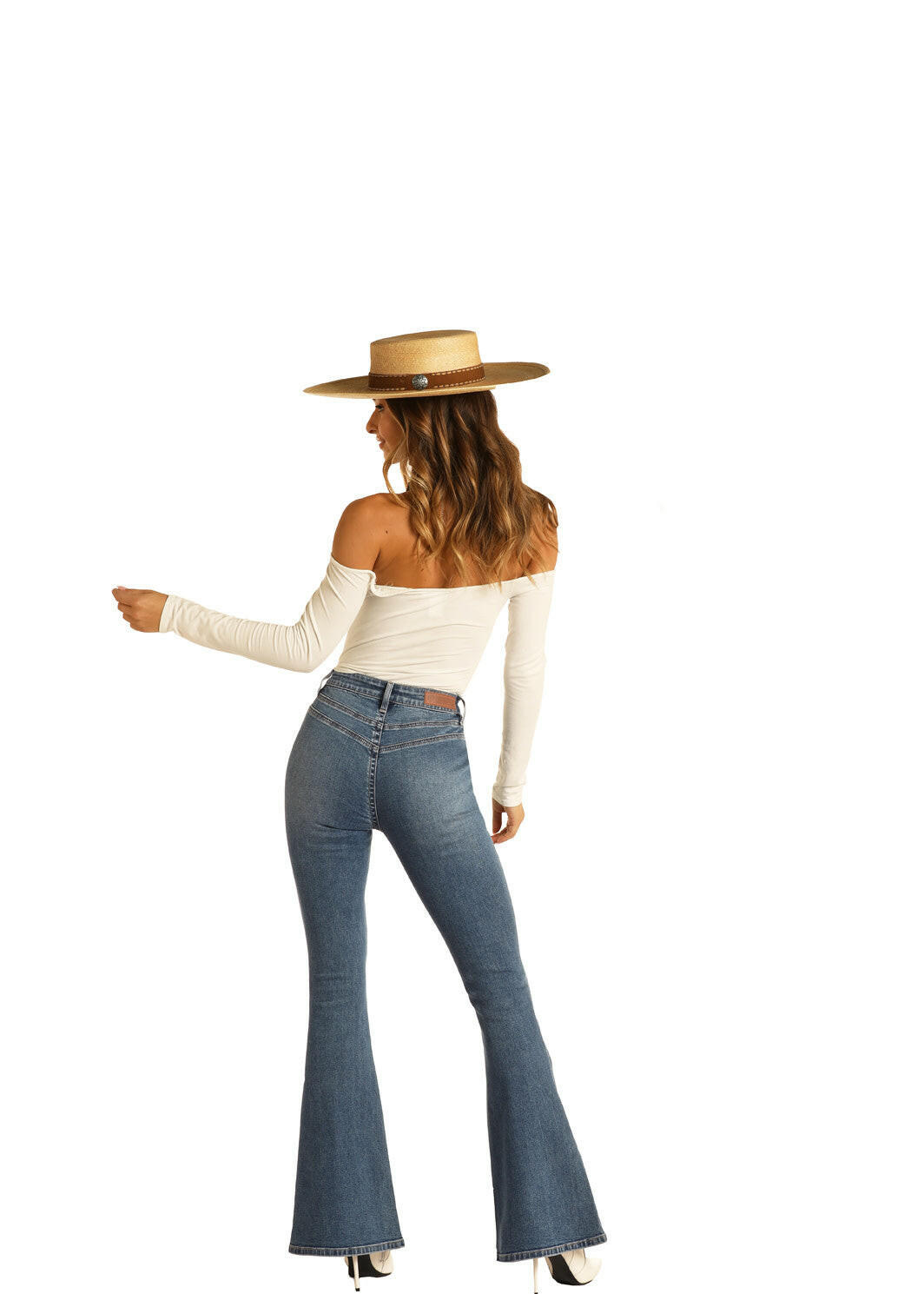 Rock & Roll Cowgirl Women's High Rise Flare Jean.