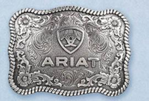 Ariat Silver Rectangular Rope Edge Buckle A37006